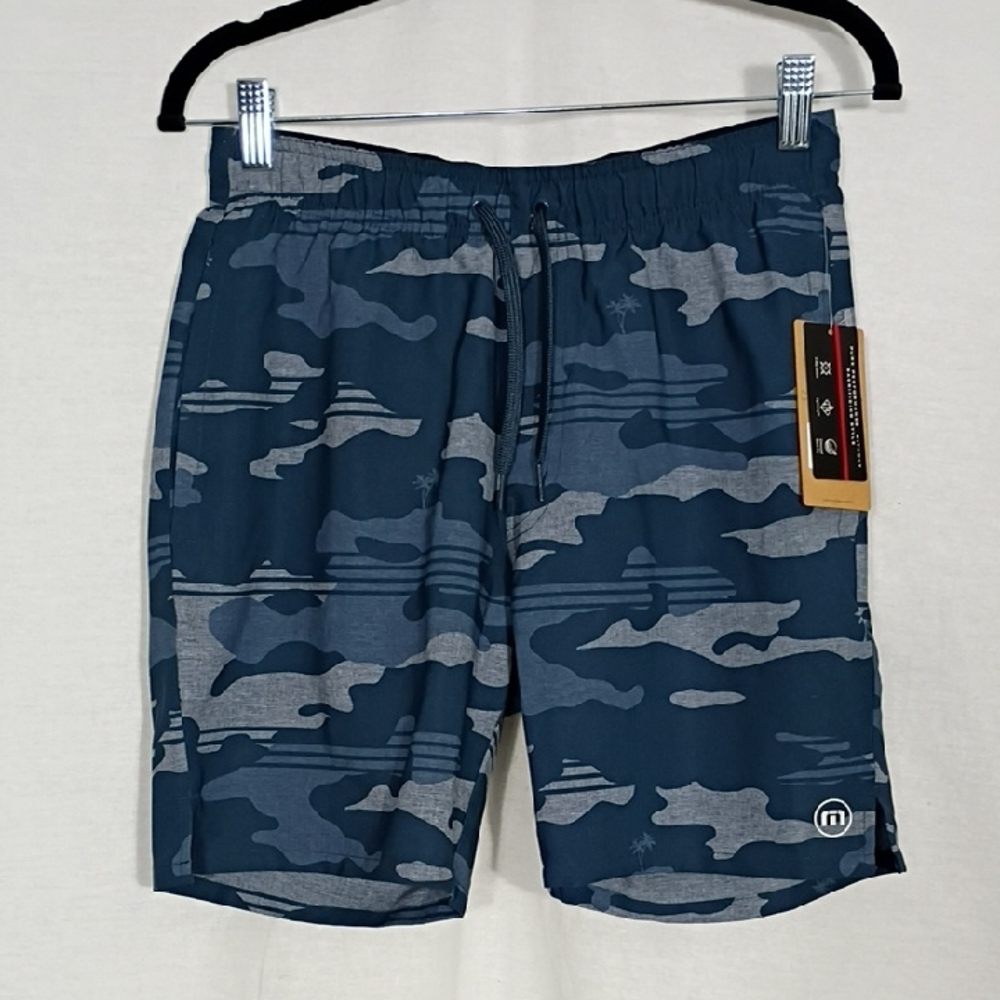 NWT Travis Mathews Blue Nights Leader Board Board Shorts Mens Size Small